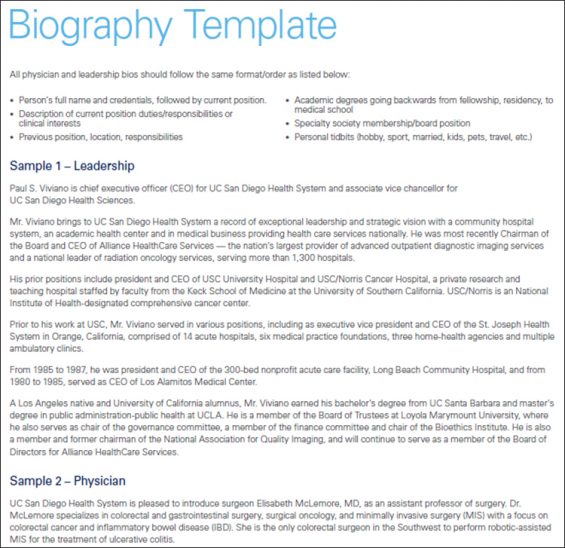 Sample Biography Templates Free Word Doc Examples