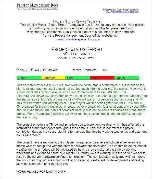 23 Project Report Templates Free Word PDF PPT Excel Samples