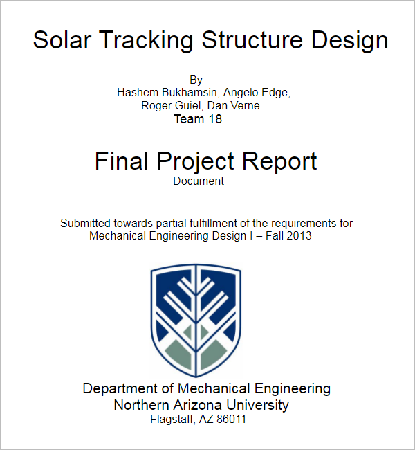 Project Report Templates Free Word Pdf Ppt Excel Samples