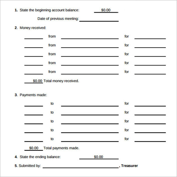 Treasurer Report Templates Free Word Pdf Excel Examples