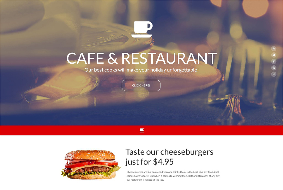 Cafe & Restaurant Landing Page Template