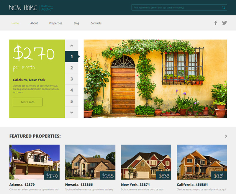 Fully Editable Responsive WP Real Estate Agency Theme