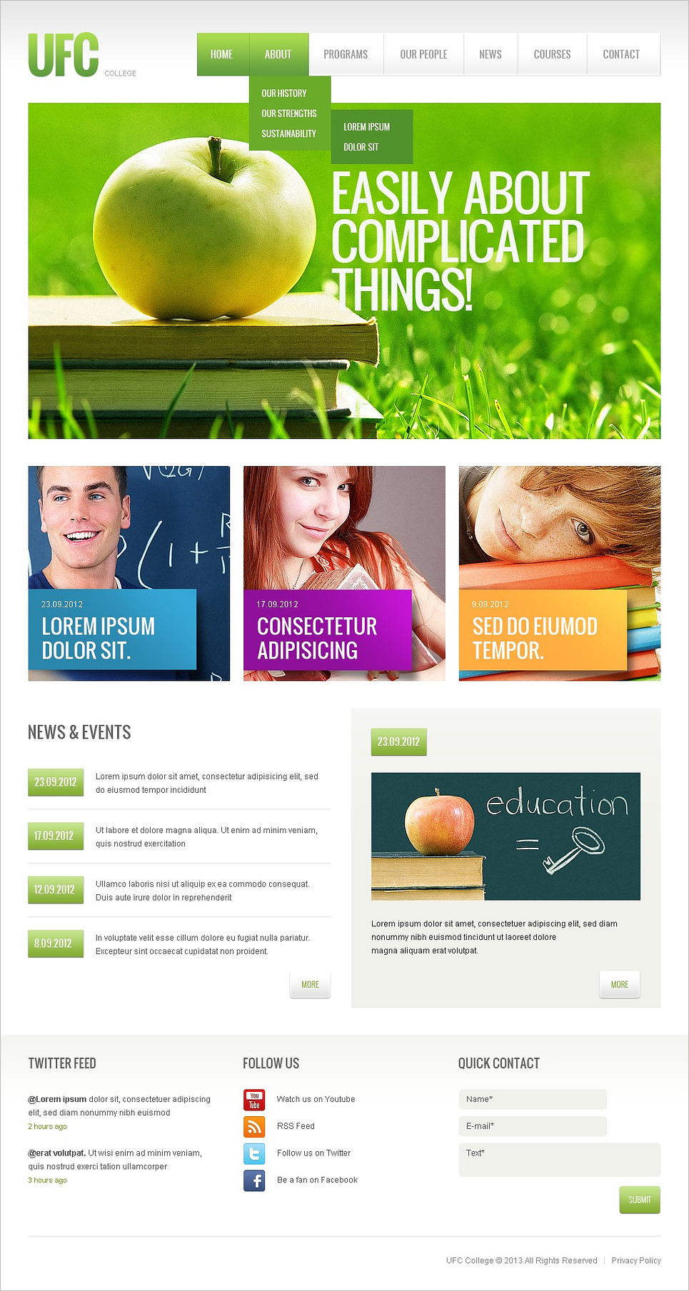 Fully Responsive Online Colleges Website Template