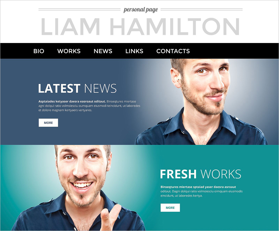 Fully Responsive Personal Page WordPress Theme