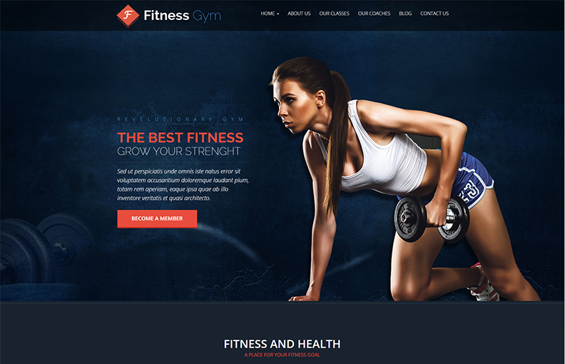 Gym & Health products Landing Page Template