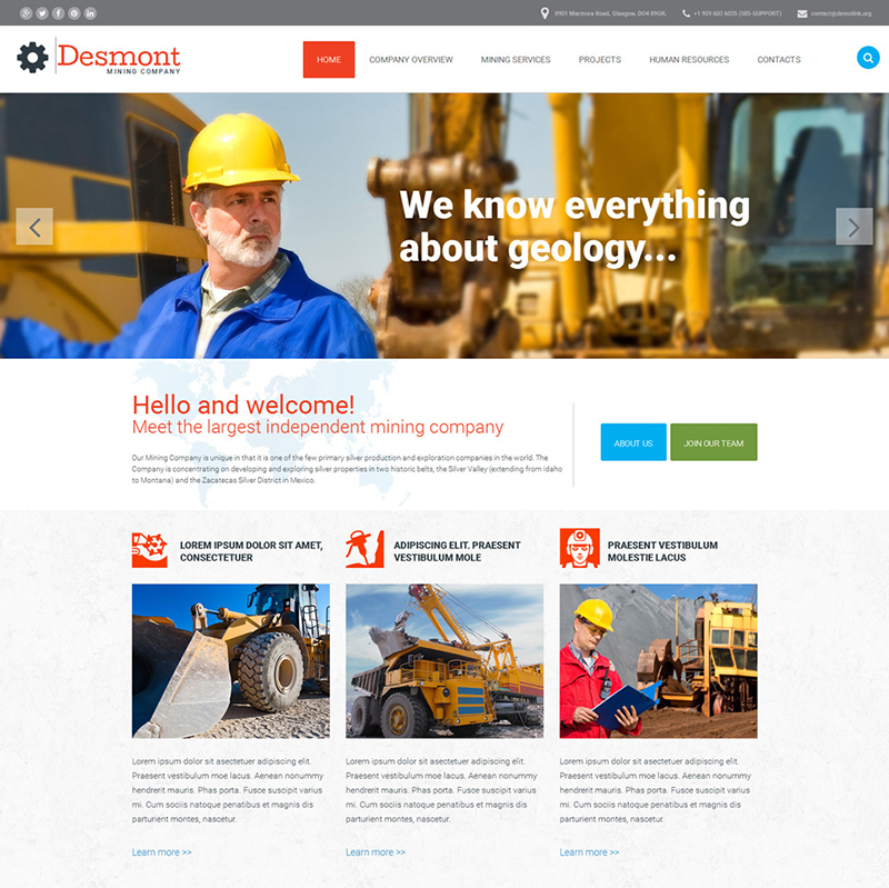 Mining Business Website Template