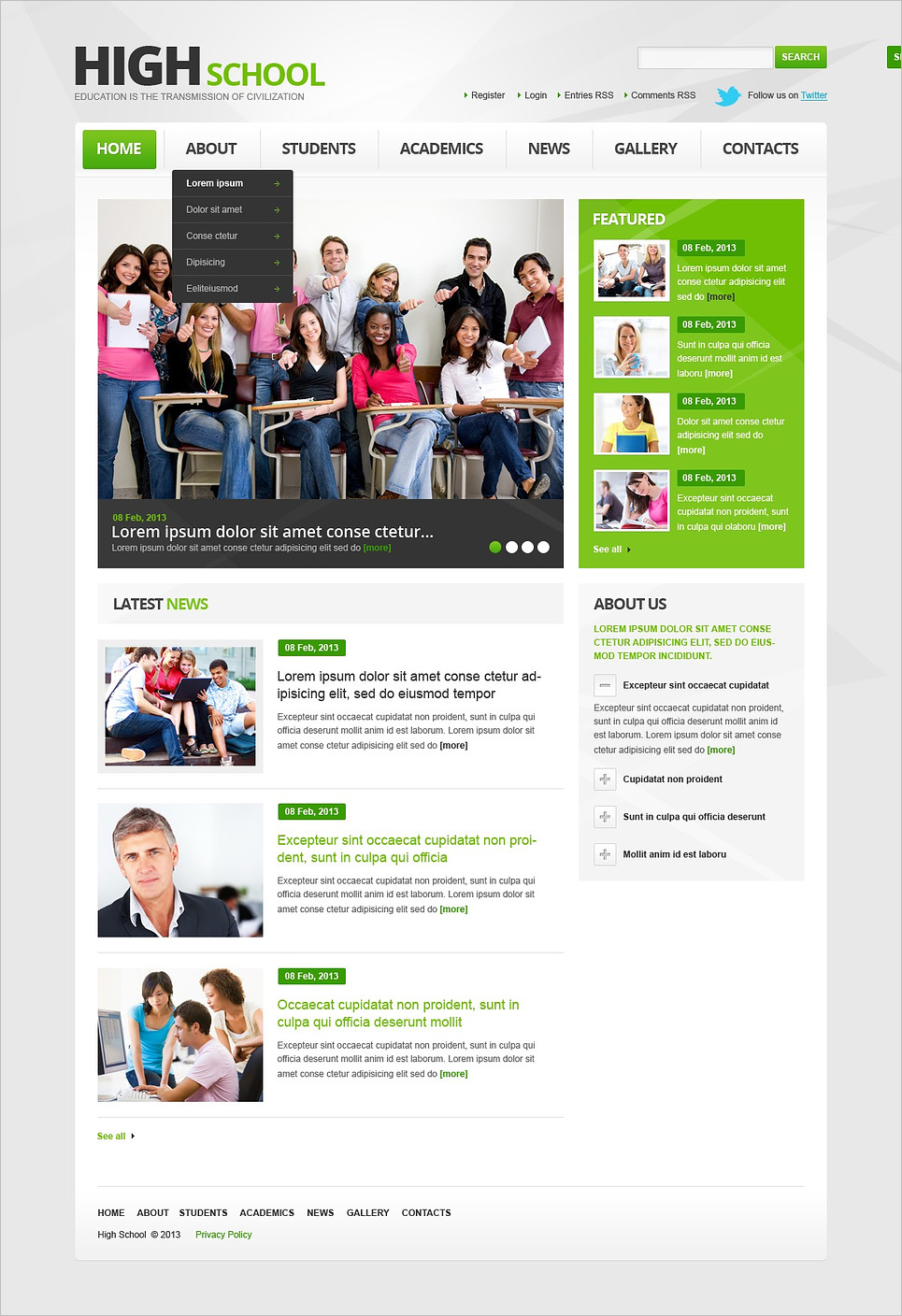 Perfect Website Template for Education
