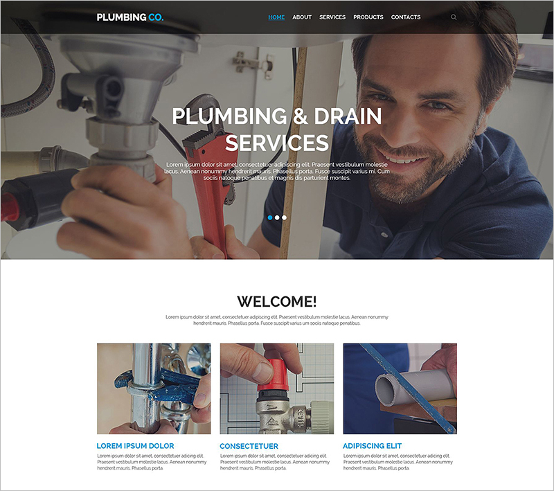 Plumbing Business Responsive Website Template