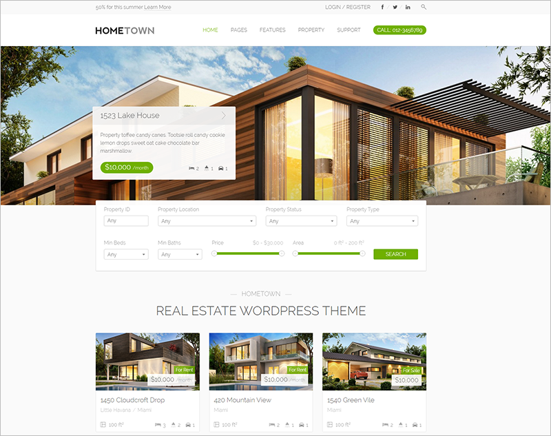 Real Estate WP Template With Compare Option