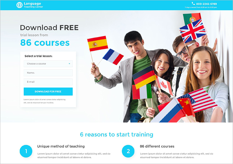 Responsive Education Landing Page Template