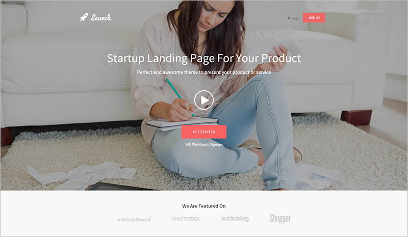 Responsive Landing Page Template for Start Up Products