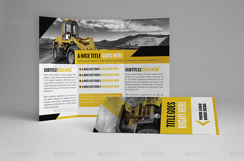 A4 & Trifold Construction Company Brochure Template