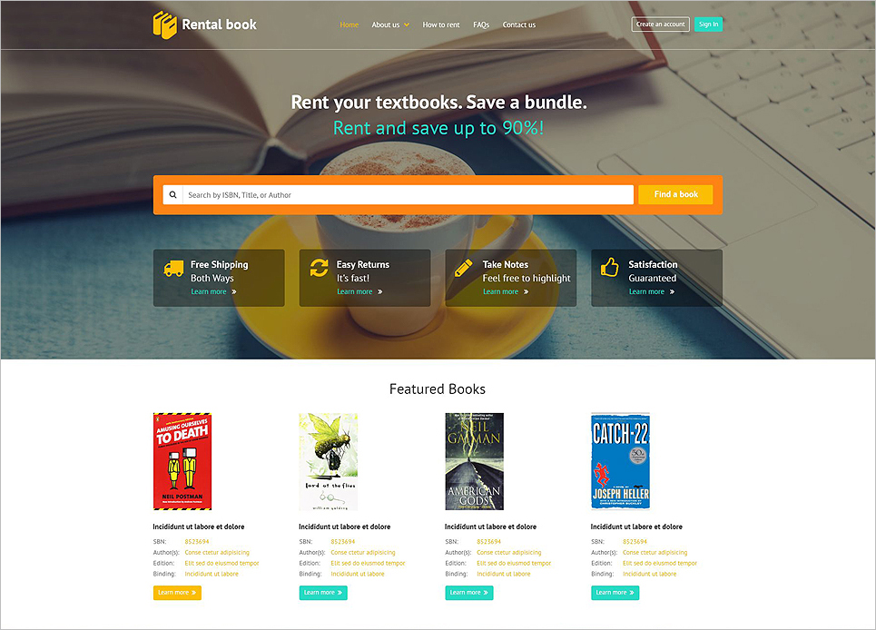 Books Responsive Bootstrap Website Template