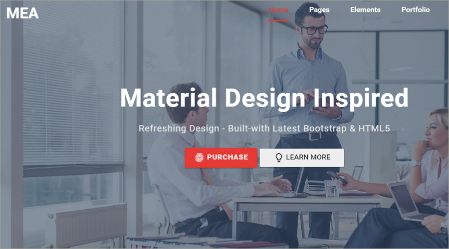 Business Material Design HTML Template