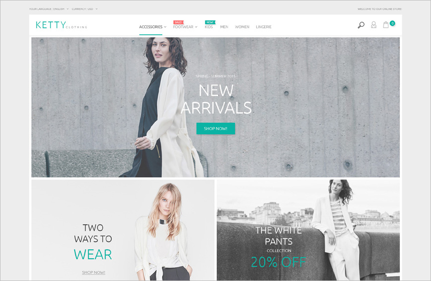 Fashion Clothes Online Shop Magento Template`