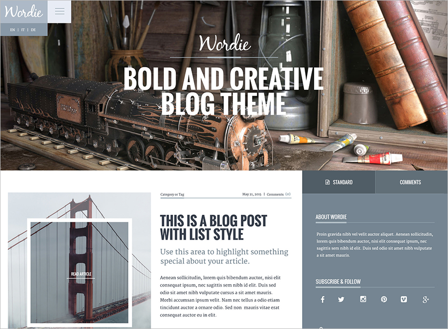 Fully Responsive WordPress Blog Theme
