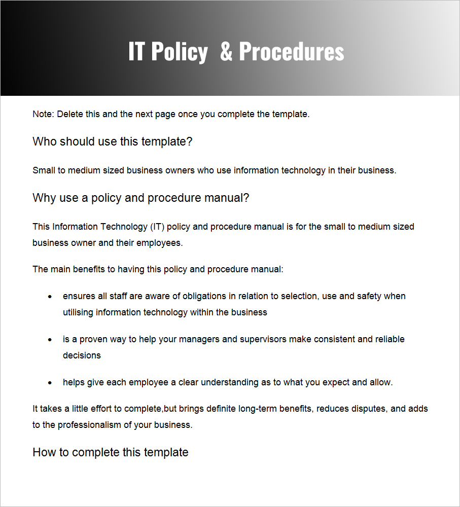 IT Policies & Procedures PDF