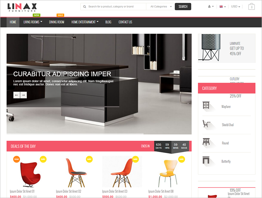Magento Furniture Store Template With Unlimited Colors