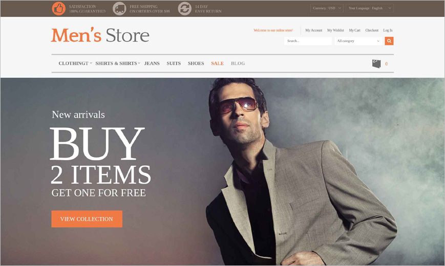 Men's Clothing Online Store Magento Theme