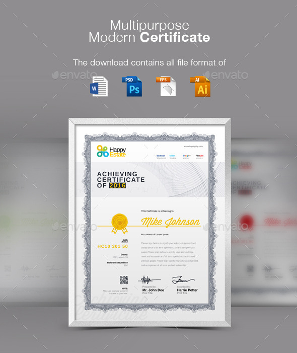 Multi Purpose Modern Certificate Template