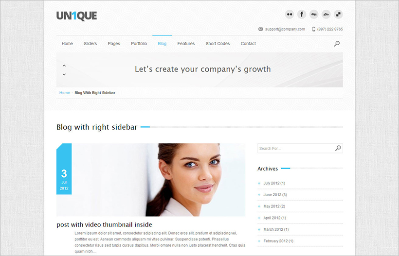 Multipurpose Responsoive WordPress Theme With JQuery