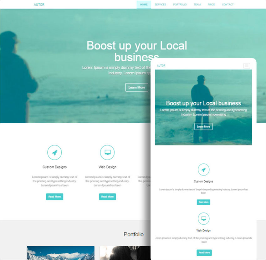 One Page Bootstrap HTML Template