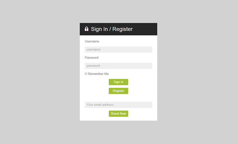 PHP Dashboard Login Form Template
