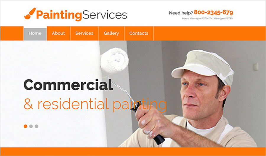 Painting Company Responsive Bootstrap HTML Website Template