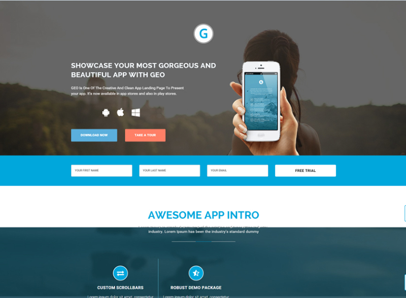 Responsive Bootstrap 3 App Landing Page Template