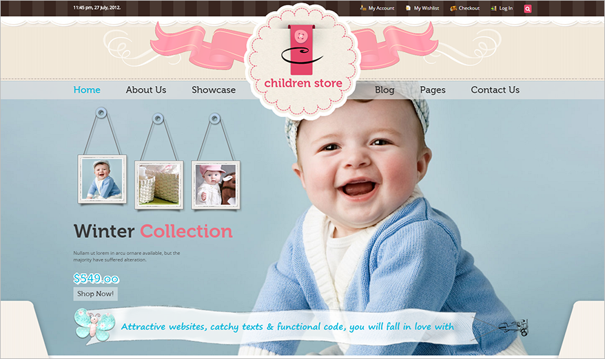 Responsive Children Store Ecommerce HTML5 Theme
