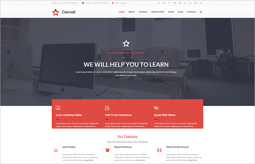 Responsive Course HTML & CSS WebSite Template