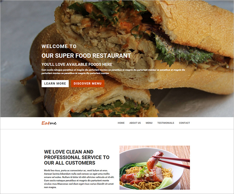 Responsive Food HTML Template