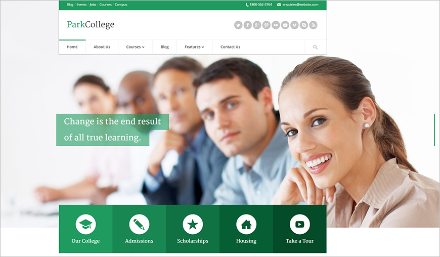 Responsive HTML Template For Education
