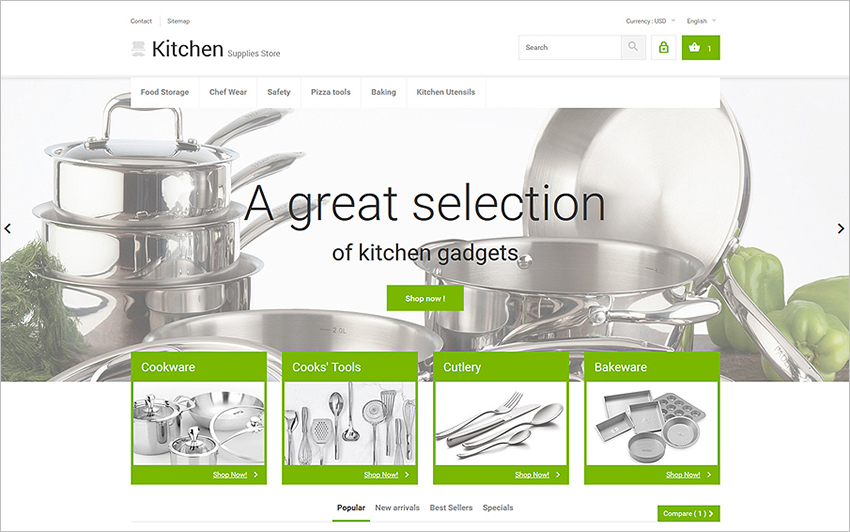 Responsive Kitchenware PrestaShop Template