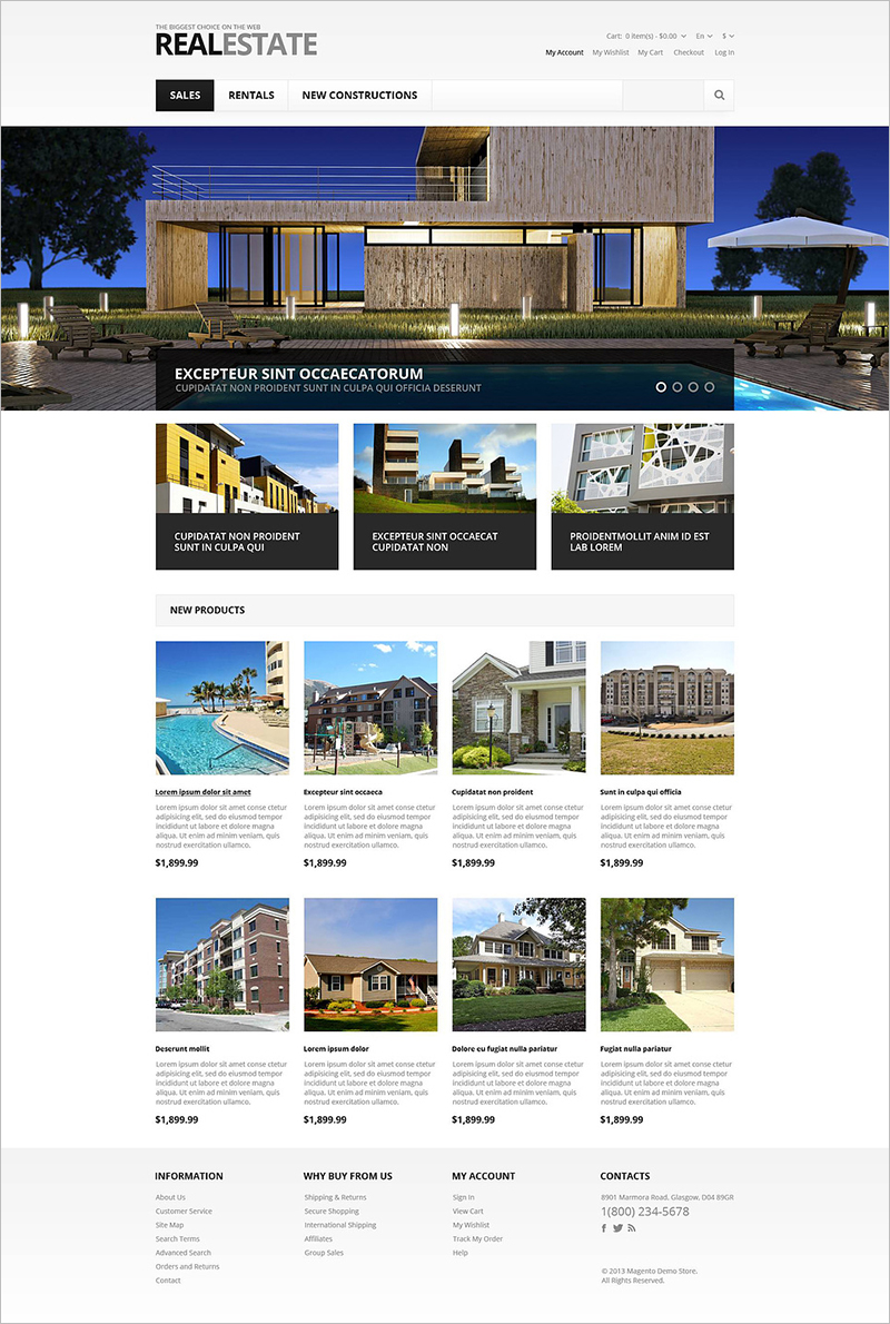 Responsive Magento Template for Real Estate Store