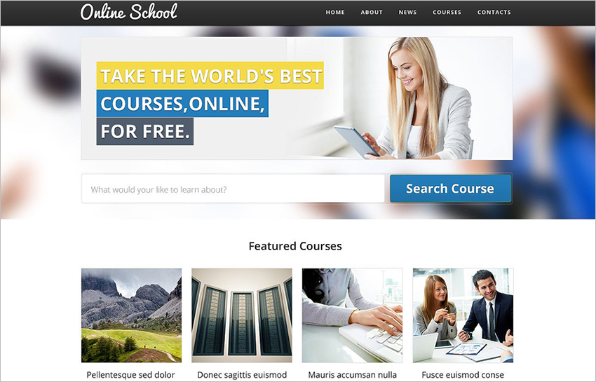 Responsive Online School Website Template