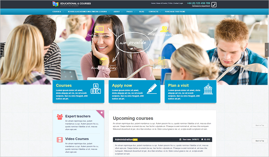 SOE Friendly Educational, Courses Or Event College Website Template