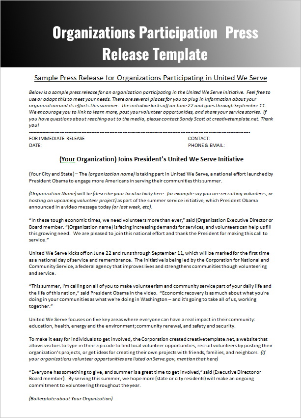 Free Press Release Distribution For Nonprofits Press Release Templates Free Word, PDF, Doc Formats