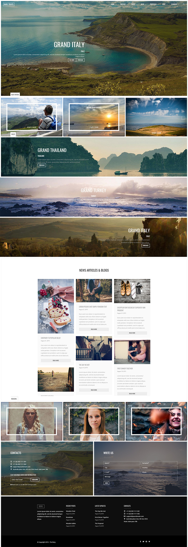 Travel One Page Drupal Theme