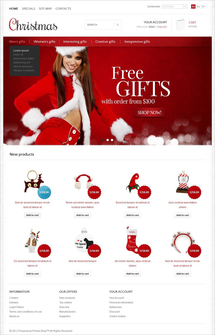 eCommerce Christmas store Template