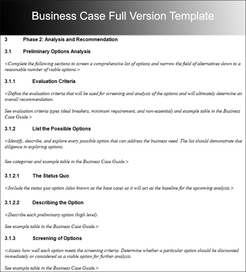 Business Case Full Version Template