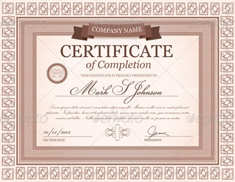 Certificate Of Completion Template & Vector