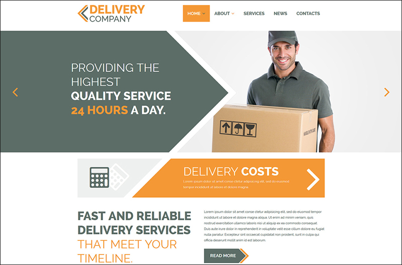 Delivery Company Parallax Joomla Template