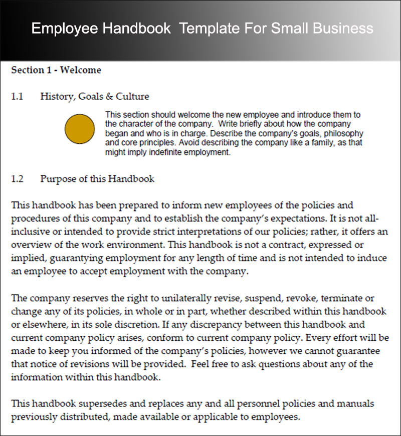 Employee Handbook Template For Small Business