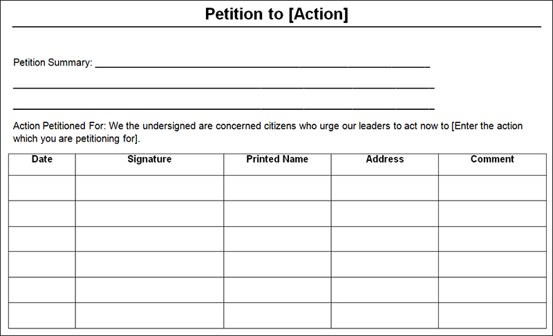Free Petition Template