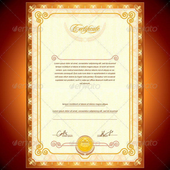 Golden Certificate Template
