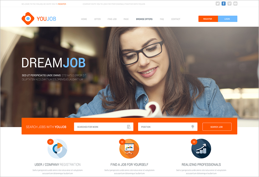 HTML & CSS Template For Job Portal
