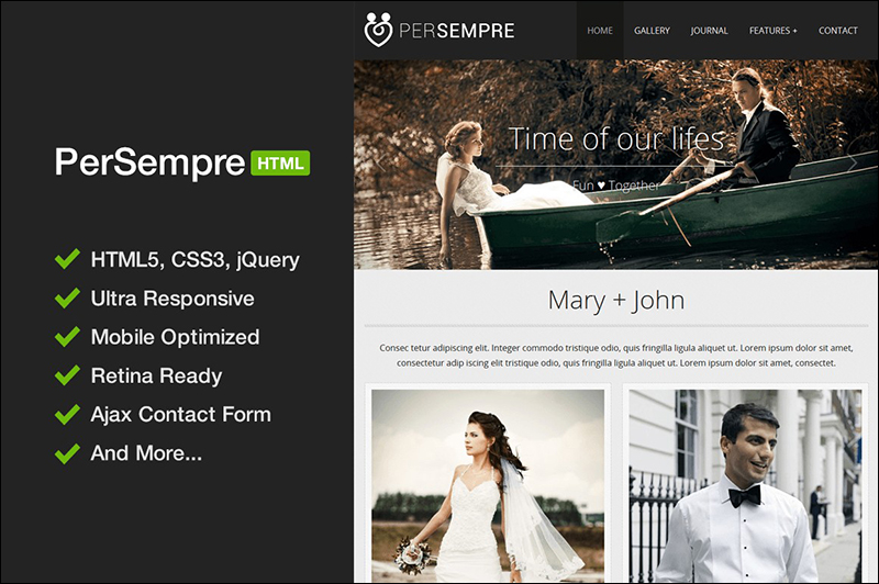 HTML5 & CSS3 Template For Special Events