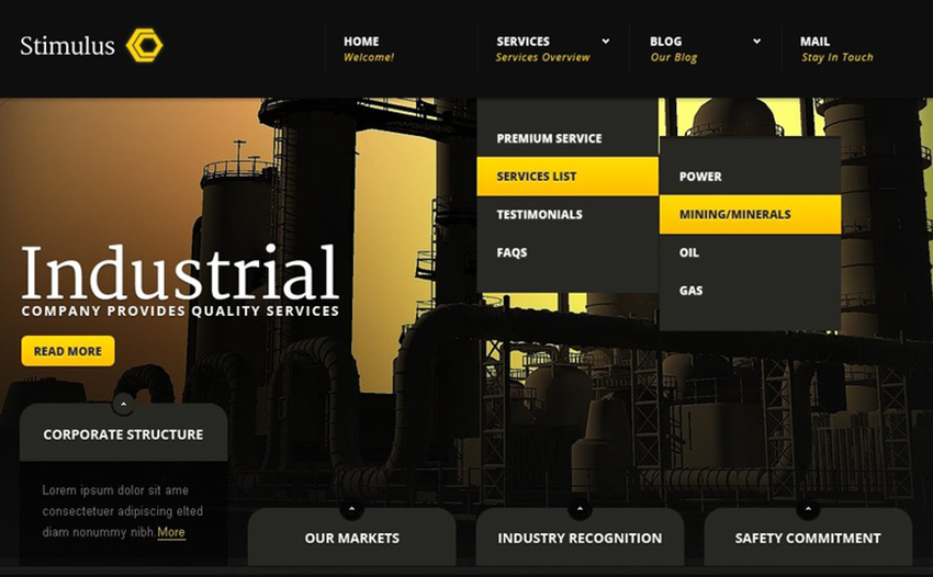 Industrial Site Joomla Template