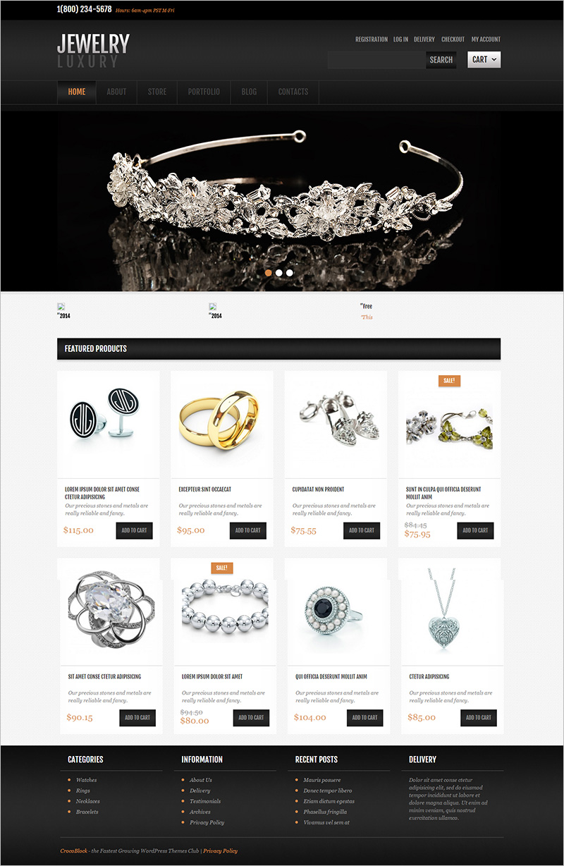 Jewellery WordPress Theme Free Download